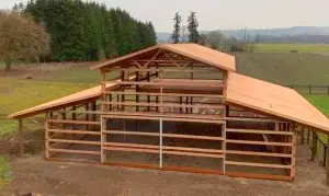 Amish Pole Barn Construction in Alloway, NJ - Rossbrook Construction Barn in construction.