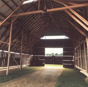 Amish Pole Barn Construction in Clayton, NJ - Rossbrook ConstructionInside view of work-in-progress pole barn