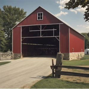 Amish Pole Barn Builder in Gloucester County, NJ - Rossbrook Construction Red opened up pole barn