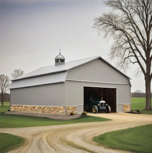 Amish Pole Barn Construction in Pitman, NJ - Rossbrook Construction Work-in-progress white pole barn